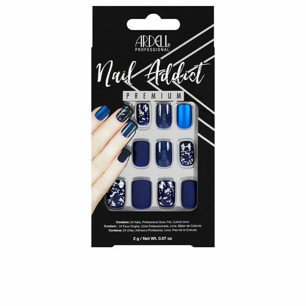 False nails Ardell Nail Addict Matte Blue (24 Stück) | Atemberaubende Mattblaue Nägel für Mühelose Schönheit
