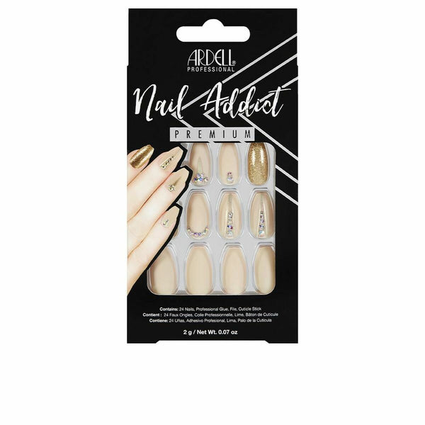 False nails Ardell Nail Addict Nude Jeweled (24 Stück) | Stilvolle und Qualitätsnägel für Mühelose Schönheit