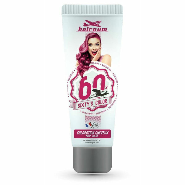 Coloration semi-permanente Hairgum Sixty's Color Aubergine (60 ml) | Sublimez votre beauté avec un fini brillant