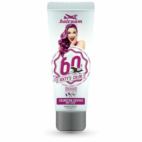 Coloration semi-permanente Hairgum Sixty's Color Fuchsia (60 ml) | Couleur éclatante et fini brillant