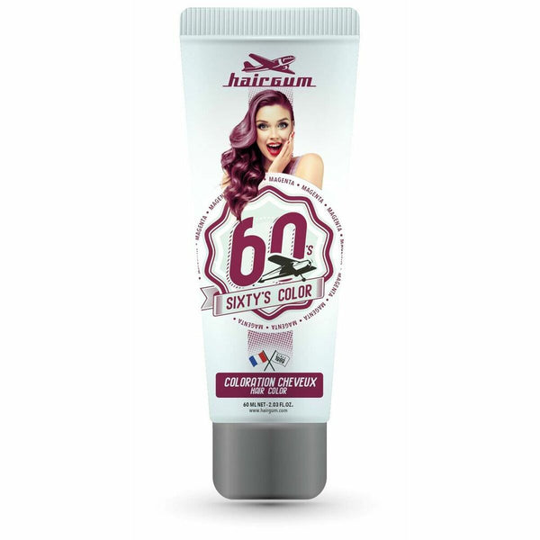 Coloration semi-permanente Hairgum Sixty's Color Magenta (60 ml) | Couleurs éclatantes pour une beauté sublimée