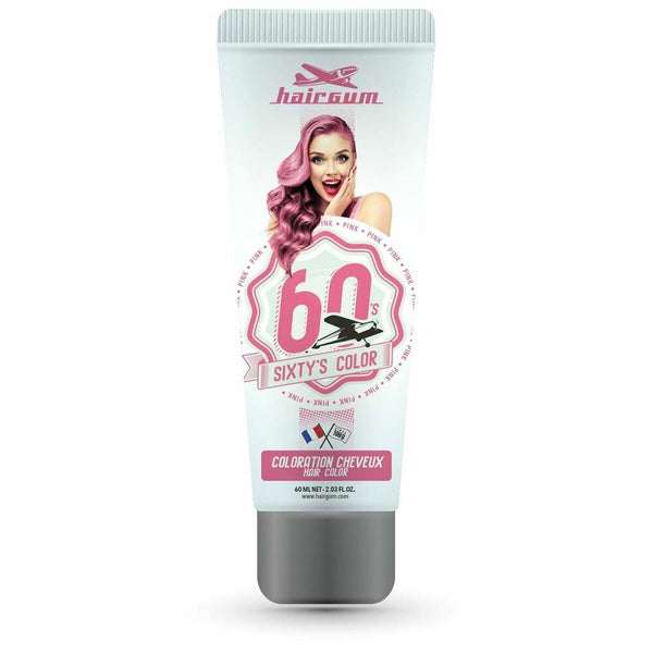 Coloration semi-permanente Hairgum Sixty's Color Pink (60 ml) | Une couleur rose vibrante qui sublime votre beauté