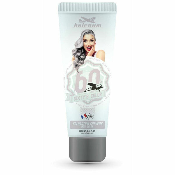 Coloration semi-permanente Hairgum Sixty's Color rose argenté (60 ml) | Sublimez votre beauté avec une teinte rose argentée brillante