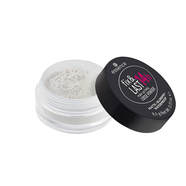 Poudre fixatrice de maquillage Essence Fix Last H 9,5 g | Poudre longue tenue résistante à l'eau pour un fini matifiant